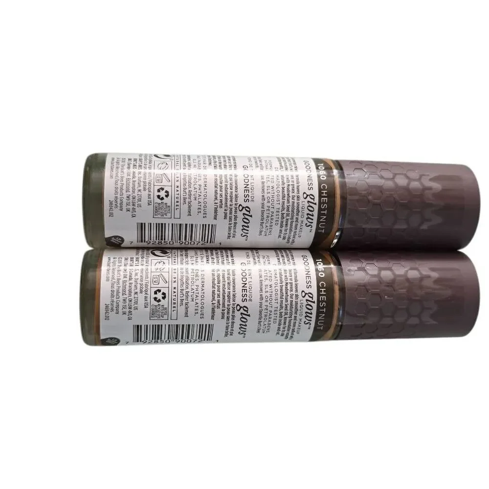 Burt's Bees Goodness Glows Liquid Foundation Makeup 1060 Chestnut Set of 2